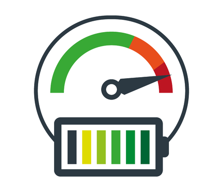 Speedometer Icon and Battery Design. Eps 8 supported.のイラスト素材