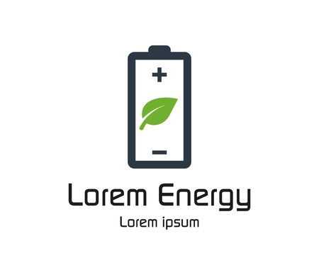 Environmentally Friendly Battery Logo Concept Designのイラスト素材