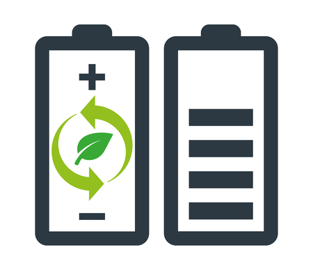 Environmentally Friendly Battery Logo Concept Designのイラスト素材