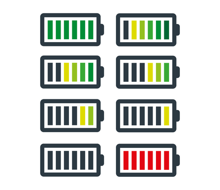 Battery Icon Set Design. Eps 8 supported.のイラスト素材