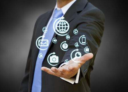 Businessman using a digital chart during a meeting
の写真素材