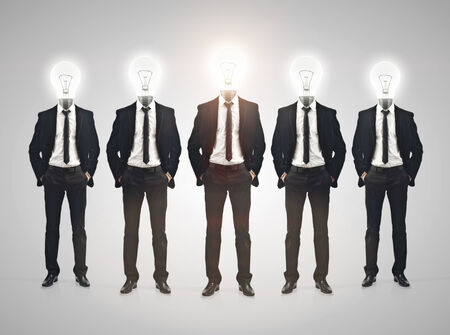 Group of five businessman on white backgroundの写真素材