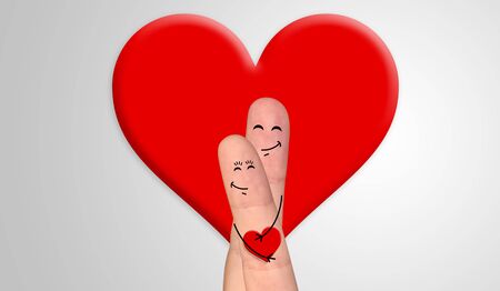 A happy couple in love celebrating Valentine dayの写真素材