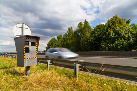 Automatic radar flashing cars driving too fast