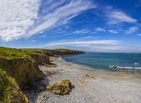 View of the cliff of Cote sauvage Bretagne Franceの写真素材