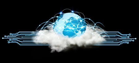 World over a cloud with modern connections