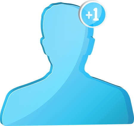 Modern blue social network avatar on white backgroundの写真素材