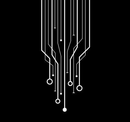 Modern digital data network with lines and circles