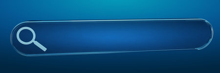 Digital web address search bar on blue background 3D rendering