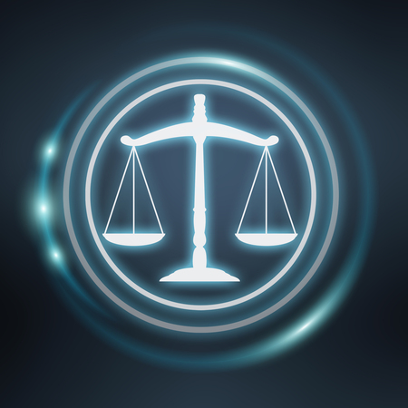 Law protection right icons on dark background 3D renderingの写真素材