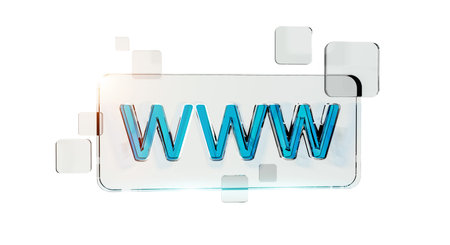 3D rendering www web icon bar on white background
