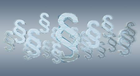 Law protection right icons on grey background 3D renderingの写真素材