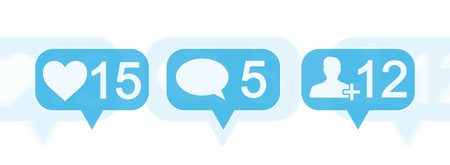 Digital colorful social media icons on white background 3D rendering