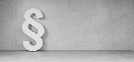 Big law white icons in bright modern interior 3D renderingの写真素材