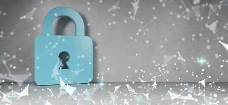 Big cadena icons in bright interior with connections 3D renderingの写真素材