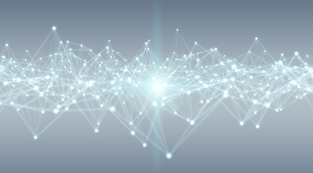 Connections system and global datas exchanges on grey background 3D renderingの写真素材