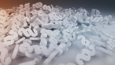 3D rendering law paragraph icons falling on the floor on orange backgroundの写真素材