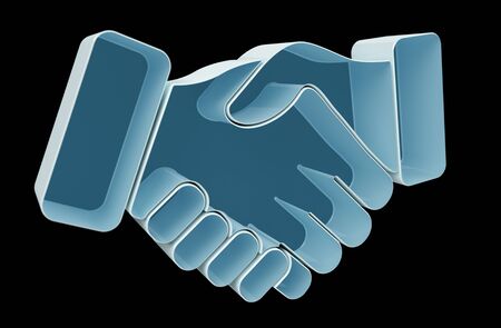 Partnership digital icon isolated on black background 3D renderingの写真素材