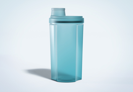 Protein shaker isolated on grey background mockup 3D renderingの写真素材