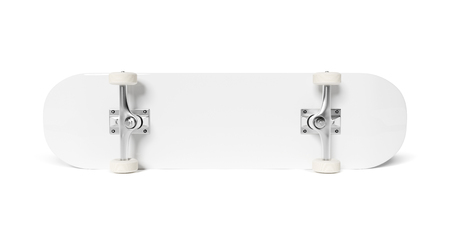 White Skateboard isolated on white background mockup 3D renderingの写真素材