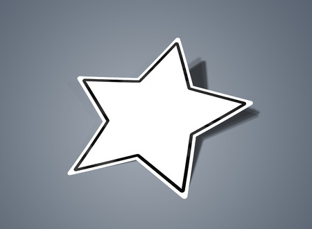 Star shaped sticker mockup isolated on grey background 3D renderingの写真素材