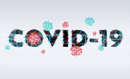 Coronavirus Covid-19 text on white background. 2019-nCoV official name introduced by World Health Organization. New disease discovered in 2019 spreading now globallyの写真素材