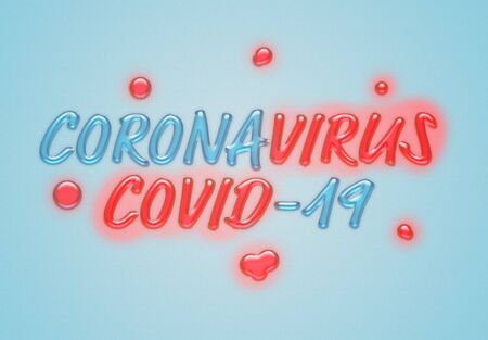 Coronavirus Covid-19 text in Hydroalcoholic gel style effect. 2019-nCoV official name introduced by World Health Organization. New disease discovered in 2019 spreading now globallyの写真素材