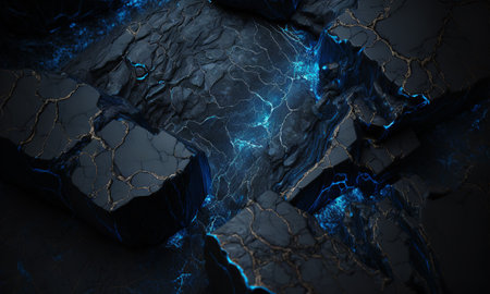 Abstract black marble stone texture nice blue veins details. Background for graphic designの写真素材