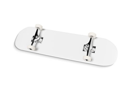 White skateboard mockup isolated on blank background. 3D renderingの写真素材