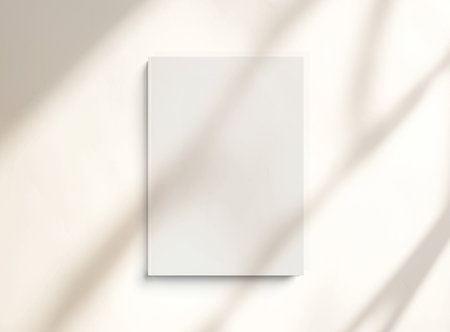 Empty book cover with shadows Mockup. Blank template of a catalog on white background. 3D renderingの写真素材