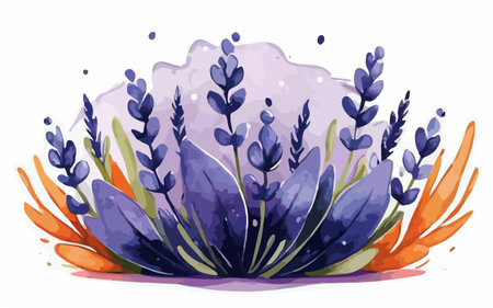 Vector illustration of lavender flowers. Floral background for your designのイラスト素材
