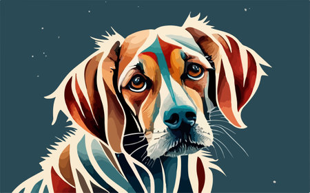 Portrait of a beagle dog in profile. Vector illustration.のイラスト素材