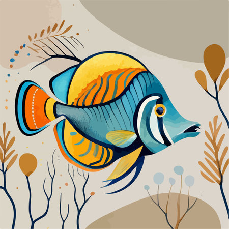 Cute cartoon fish. Colorful vector illustration for your design.のイラスト素材