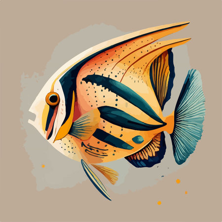 tropical fish, vector illustration, isolated on a white background.のイラスト素材