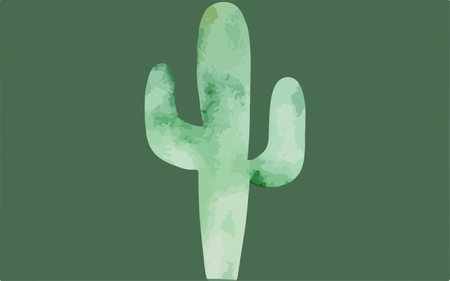 Cactus in watercolor style. Hand drawn vector illustration for your design.のイラスト素材
