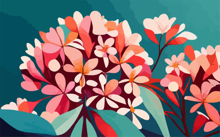 Floral background with watercolor flowers. Hand drawn vector illustration.のイラスト素材