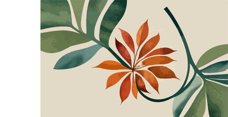 Floral background with watercolor flowers and leaves. Vector illustration.のイラスト素材