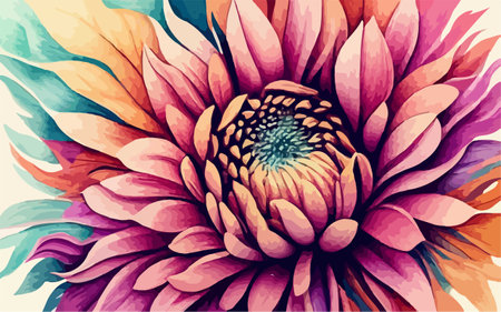 Dahlia flower. Vector illustration of a dahlia.のイラスト素材
