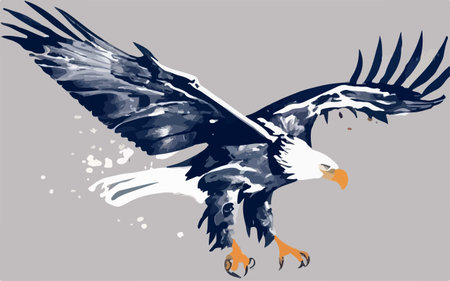 Eagle in flight. Vector illustration of a bird of prey.のイラスト素材