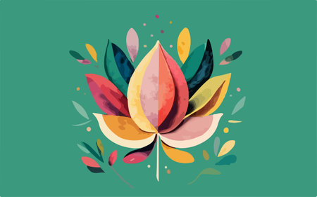 Illustration of lotus flower in watercolor style. Vector illustration.のイラスト素材