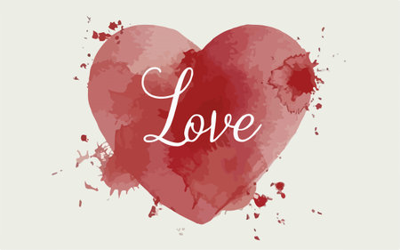 Hand drawn watercolor heart. Valentines day. Vector illustration.のイラスト素材
