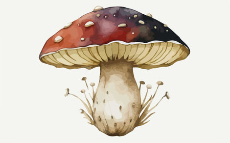 Amanita muscaria, poisonous mushroom. Vector illustration.のイラスト素材