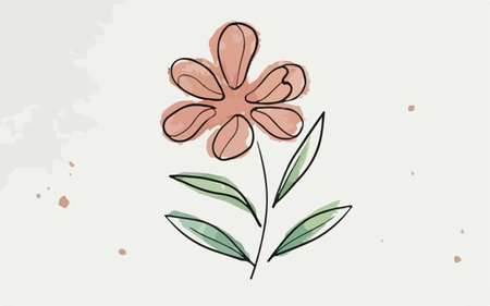 Hand drawn doodle flower isolated on white background. Vector illustration.のイラスト素材