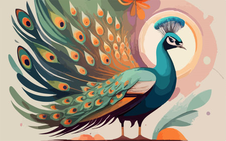 Peacock. Peacock vector illustration. Beautiful peacock.のイラスト素材