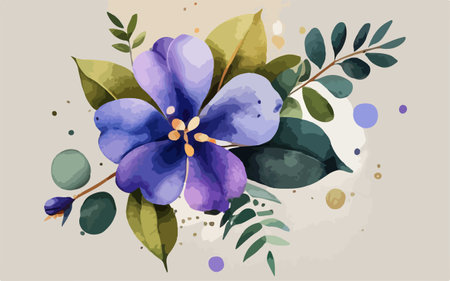 Hand drawn watercolor floral background. Vector illustration. Design elements.のイラスト素材