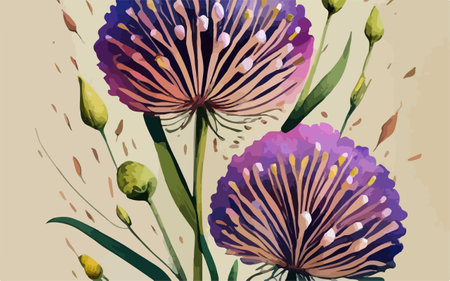 Beautiful watercolor floral background with flowers. Hand-drawn illustration.のイラスト素材