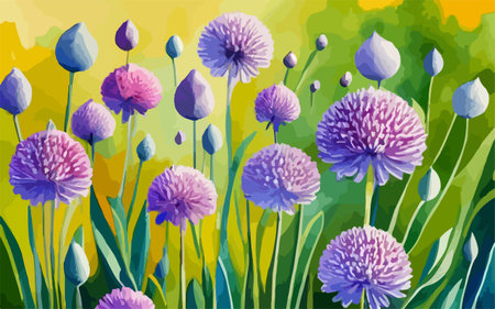 Floral background with cornflowers and poppy. Vector illustration.のイラスト素材