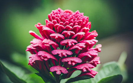 Beautiful red flower in the garden, Thailand. Vintage style.の素材