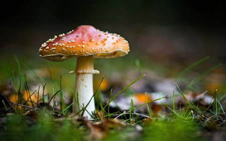 Fly agaric (Amanita muscaria) in the forestの素材