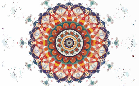 Colorful kaleidoscope pattern. Abstract kaleidoscope background.のイラスト素材